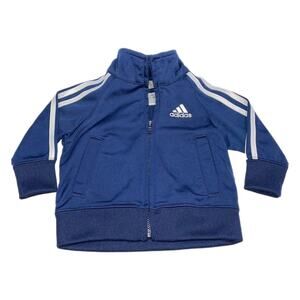 Adidas Logo Zip Up Track Jacket Baby Size 3 Months Navy White